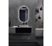 Espejo led para baño, vestidor, maquillaje con marco color negro mate retroiluminado luz triled - interruptor táctil - anti-niebla 50x90cm