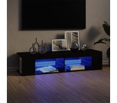 Mueble de tv | mueble de salón | mesa de tv con luces led negro 135x39x30 cm cfw11189