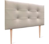 Dhome cabecero de polipiel capitoné 110x115cm con patas camas 105 - beige