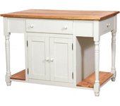 Biscottini isla de cocina de madera maciza blanca 130x80x88 cm | isla de cocina con encimera de tilo | mueble de cocina blanco made in italy