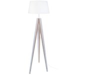 Farola tosel idun tela trípode madera blanca d50 x h163 cm