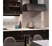 Pack panel antisalpicaduras de aluminio ignífugo satinado para cocina marmol blanco - satinado, panel 900 x 700 mm + 2 cenefas 1000 x 200 mm