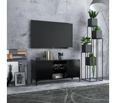 Mueble de tv | mueble de salón | mesa de tv con patas de metal negro 103,5x35x50 cm cfw89053
