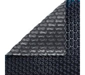 Cubierta solar térmica para piscina 500 micras geobubble energyguard negra 12x5 m con refuerzo en todo el contorno.