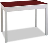 Mesa de cocina fija - alto 92 cm - estructura color aluminio - tapa cristal color burdeos