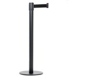 Danieli store | poste separador negro con cinta extensible hasta 3 mt | base plana y cinta negra 3 mt