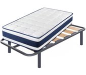 Colchón viscoelástico tresor + somier zeus con 4 patas de 25 cm | medidas: 105x180 cm