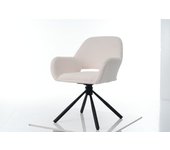 Silla giratoria sherpa - juego de 6 - diseño moderno y limpio - blanco
