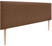 Dhome cabecero de polipiel liso 160x105cm con patas camas 150/160 - arcilla