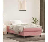 Cama con somier y colchón rosa 90x200 cm terciopelo
