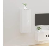 Mueble para tv de pared | mueble de salón | mesa de tv blanco brillante 40x34,5x100 cm cfw48546