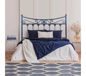 Cabecero de forja córdoba, color negro azul cabezal para cama de 105 cm, cama juvenil (110 cm x 125 )