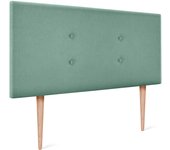 Dhome cabecero de tela aqualine con 2 hileras de botones 105x105cm con patas camas 105 - verde agua