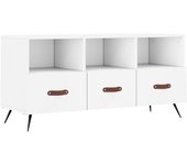 Mueble tv blanco 102x36x50 cm madera contrachapada