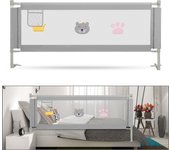 Barandilla para cama infantil: plegable, portátil, 150 x 98 cm, estructura de acero, tela