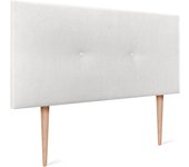 Dhome cabecero de lana natural con botones 110x105cm con patas camas 105 - blanco