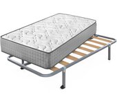 Colchón viscoelástico diamond fresh + somier hades con 4 patas cuadradas de 25 cm | medidas: 105x180 cm