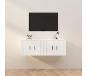 2 piezas muebles para tv de pared | mueble de salón | mesa de tv blanco 57x34,5x40 cm cfw15804