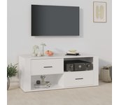 Mueble para tv | mueble de salón | mesa de tv madera contrachapada blanco 100x35x40 cm cfw45115