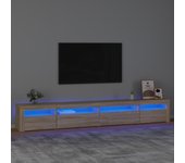 Mueble de tv | mueble de salón | mesa de tv con luces led roble sonoma 270x35x40 cm cfw15477