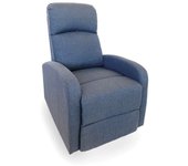 Sillón relax con reclinación manual astan hogar, tapizado en tela azul denim