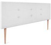 Dhome cabecero de tela aqualine con 2 hileras de botones 135x105cm con patas camas 120/135 - blanco