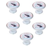 6 un. pomo tirador mueble vintage retro metal plata pátina blanco cafe - diámetro 37mm