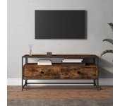 Mueble para tv | mueble de salón | mesa de tv madera contrachapada roble ahumado 100x35x45 cm cfw73702
