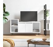 Mueble de tv | mueble de salón | mesa de tv madera contrachapada blanco brillo 100x35x55 cm cfw43935