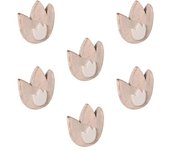 6 un. pomo tirador mueble bebé tulipán madera arena shabby chic 57x49mm para cajón cómoda y armario