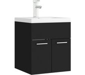Mueble lavabo con fregadero integrado aglomerado negro