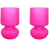 Lámpara de noche tosel katia lt2 vidrio champiñón satén, rosa d14 x h24 cm
