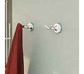 Percha de baño redonda adhesiva doble gancho infinity cromo tornilleria y pegamento incluidos