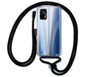 Cool Funda Transparente con Cordón Negro para Realme GT 5G