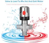 Válvula mezcladora termostática ajustable para baño Mezclador de agua de latón Válvula de control de temperatura de mezcla de agua fría / caliente para calentador de agua doméstico