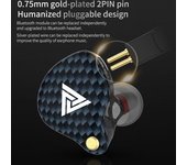 QKZ VK4 Auriculares con cable de 3.5 mm Auriculares deportivos en la oreja Bobina móvil Auriculares de música Control en línea con micrófono Cable reemplazable desmontable