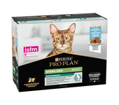 10 x 85 gr Pro Plan Terrina Esterilizada de Bacalao Comida Húmeda para Gatos Esterilizados