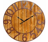 Reloj de Pared Vintage Negro/Madera Oscura Ø80cm Thinia Home
