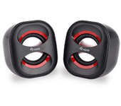 altavoces 2.0 equip life mini  6w rms color negro y rojo jack 3.5  alimetancion usb