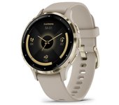 Garmin Venu 3S Reloj Smartwatch 41mm Bisel Acero Inoxidable Dorado con Correa de Silicona Beige Gold