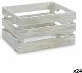Caja decorativa blanco madera de álamo 26,2 x 13,2 x 15,8 cm (24 unidades)