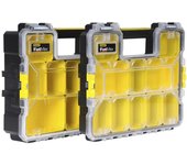 Stanley 1-97-518 pieza pequeña y caja de herramientas Caja para piezas pequeñas Plástico Negro, Transparente, Amarillo