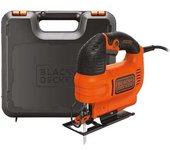 Sierra caladora eléctrica, Black & Decker, KS701EK, corte preciso en madera y metal, potencia de 520W, diseño ergonómico con maletín incluido