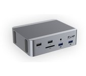 LMP USB4 SuperDock 2 - Estación de Acoplamiento USB4 de 15 Puertos - USB4, USB-C, USB-A, HDMI, DisplayPort, Ethernet, Audio, Lector de Tarjetas - Diseño de Aluminio con Ranura de Seguridad Kensington