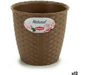 Macetero stefanplast marrón plástico 14 x 13 x 14 cm (12 unidades)