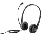 HP Auriculares estéreo de 3,5 mm - Auriculares con micrófono (PC/Juegos, Binaural, Diadema, Negro, Alámbrico, Supraaural)