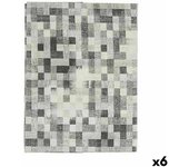 Mantel loneta antimanchas cuadros 140 x 180 cm gris (6 unidades)