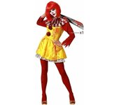 Atosa disfraz payaso amarillo halloween mujer adulto M