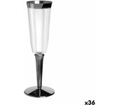 Set de copas reutilizables algon cava plateado 3 piezas 180 ml (36 unidades)