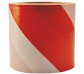 Taśma ostrzegawcza 100m x 80mm biało - czerwona